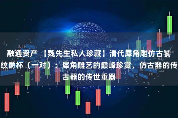 融通资产 【魏先生私人珍藏】清代犀角雕仿古饕餮螭龙纹爵杯(一对):犀角雕艺的巅峰珍赏,仿古器的传世重器